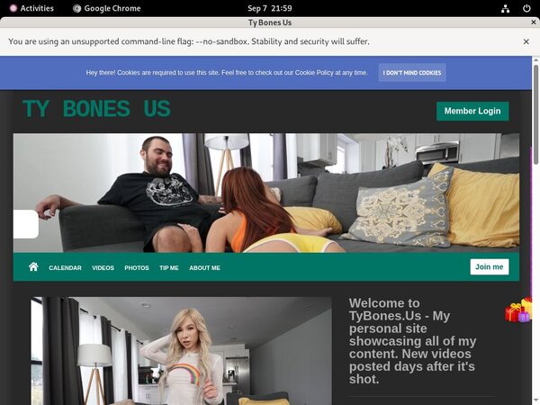 Tybones.us Sign Up Page